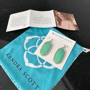 Kendra Scott Earrings - Light Green and Gold